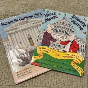 Set of 2 Books. Marshall, the Courthouse Mouse (signed)&House Mouse Senate Mouse